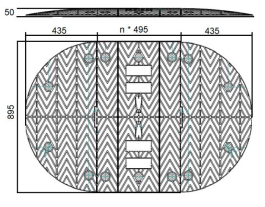Preview: Lineares Bodenschwellen-Set D5 premium bis 30 km/h, 2,87 bis 7,32 m, 5 cm hoch